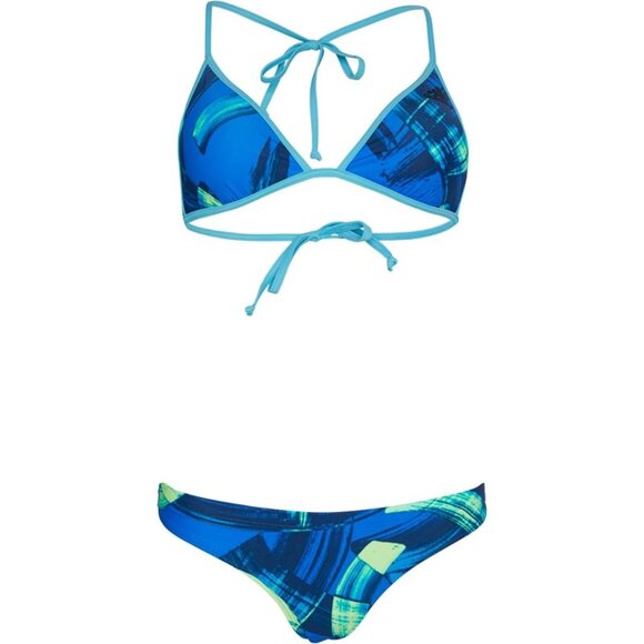 Adidas womens 38 Parley Beach Bikini 2-Piece Swimsuit Blue/Hi-Res Yellow DQ3175 - Picture 9 of 16